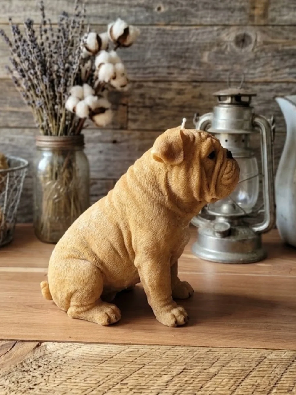 Brown Bulldog Decorative Candle - Home Accents